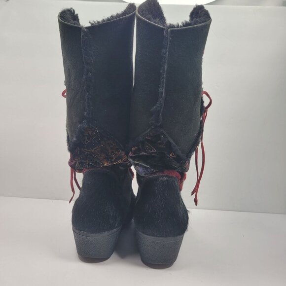 Tecnica Women's Black Fur Boot US Size 11 EU 43 Made in Italy - Picture 4 of 11